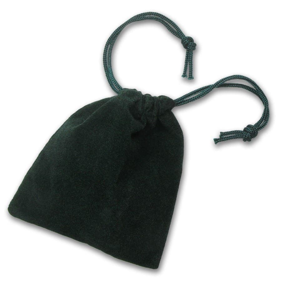 3 x 4 Velour Draw String Pouch (Green)
