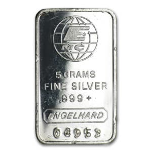 5 gram Silver Bar - Engelhard