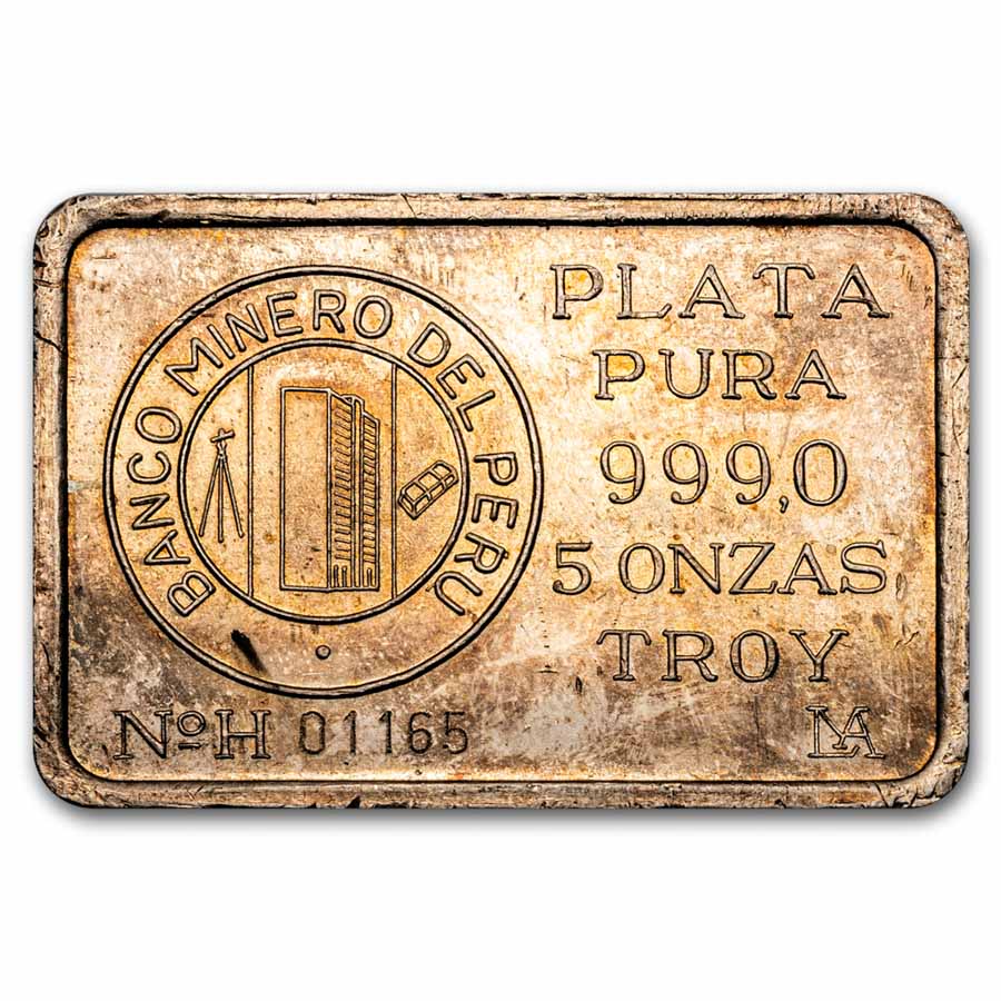 5 oz Silver Bar - Banco Minero Del Peru