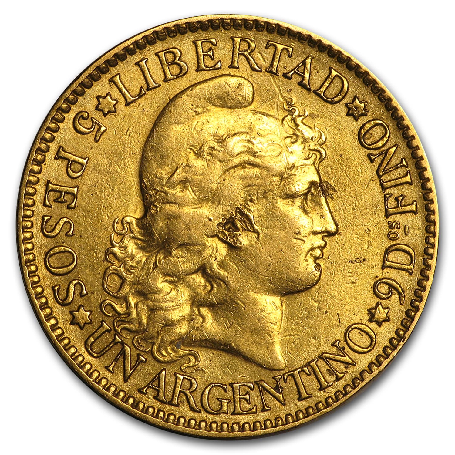 Argentina Gold 5 Pesos (Random) Avg Circ
