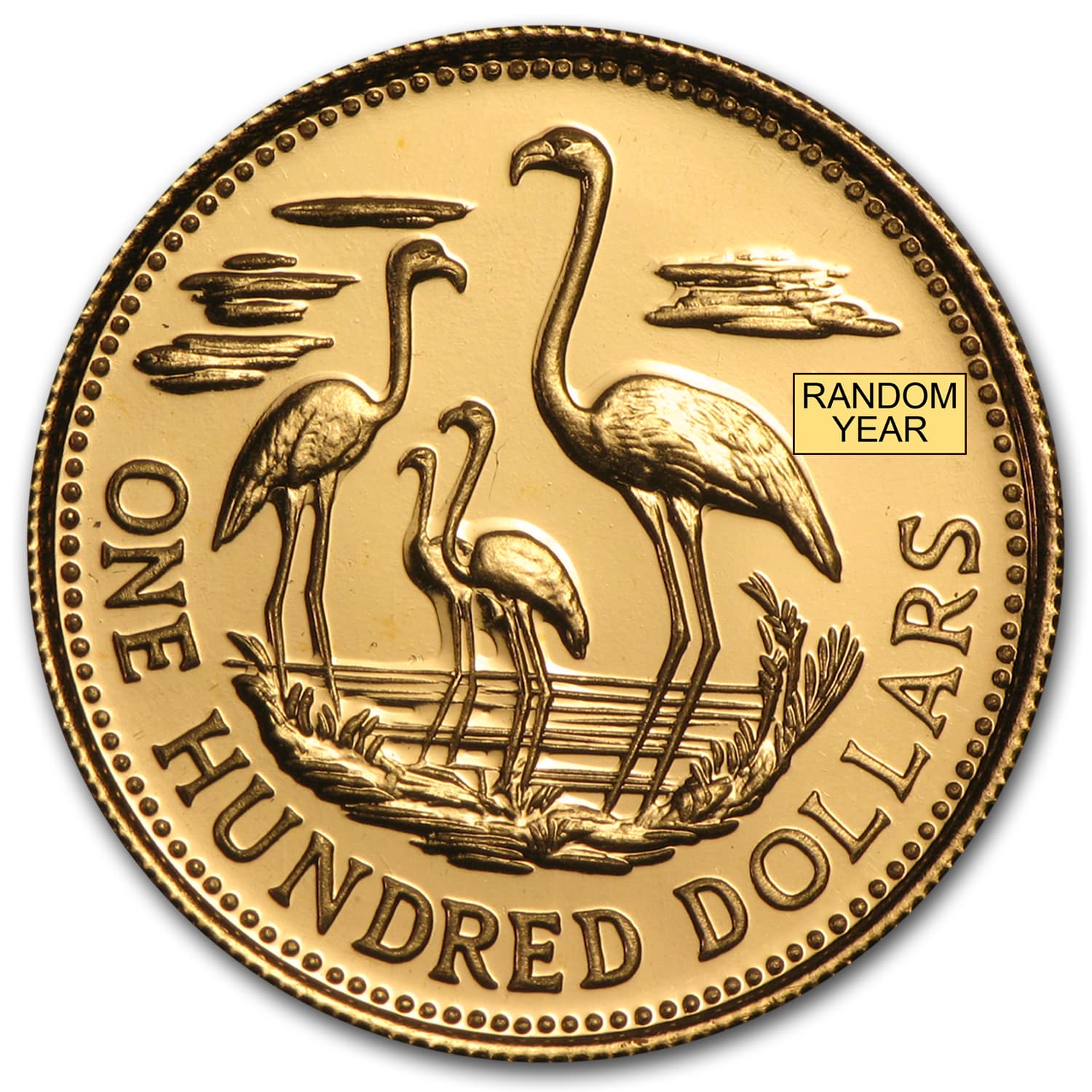 Bahamas Gold 100 Dollars BU/Proof (Random)