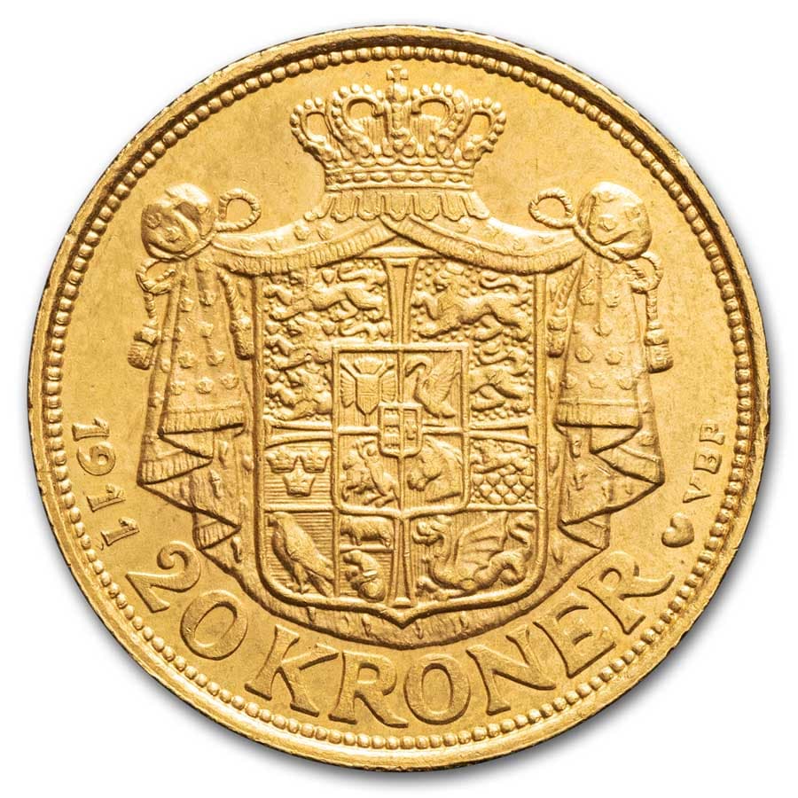 Denmark Gold 20 Kroner (Random) Avg Circ