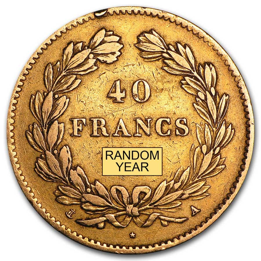 France Gold 40 Francs (Random) Avg Circ