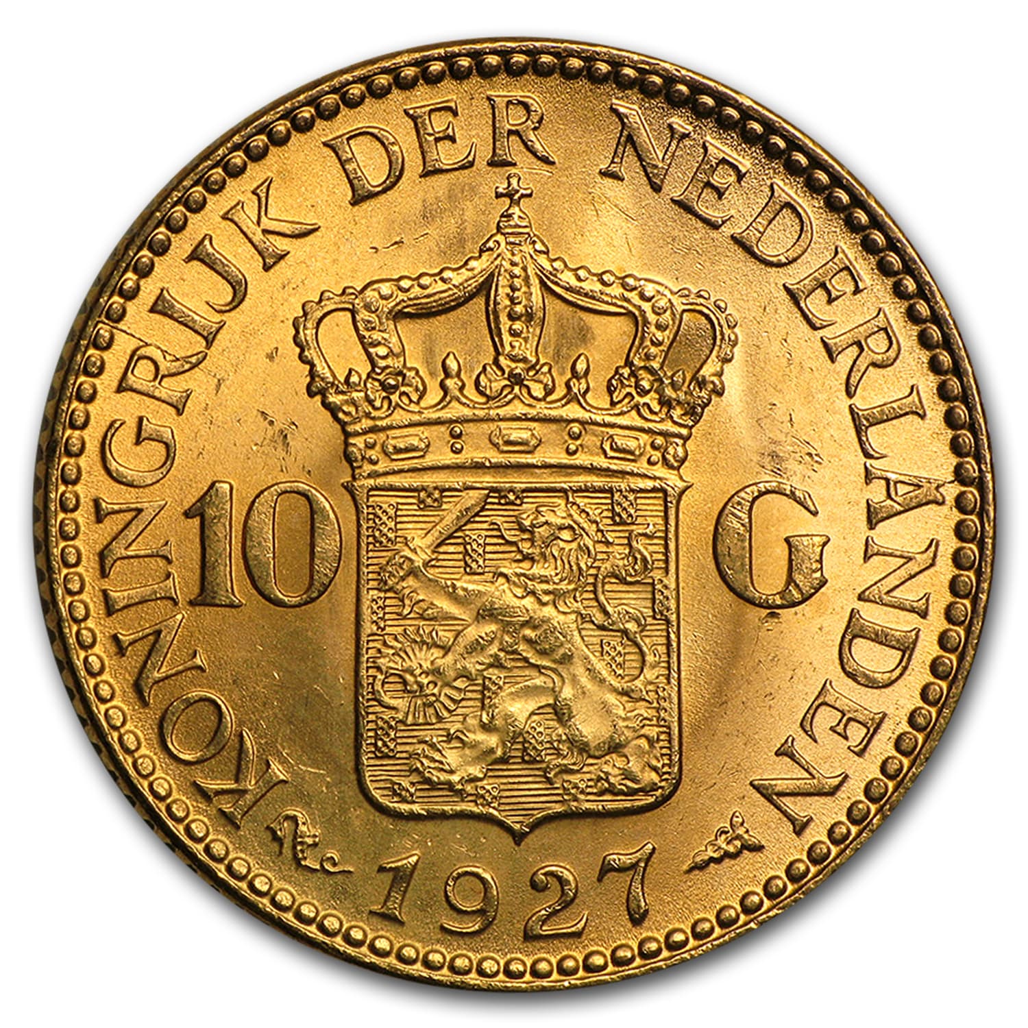 Netherlands Gold 10 Gulden (Random) BU