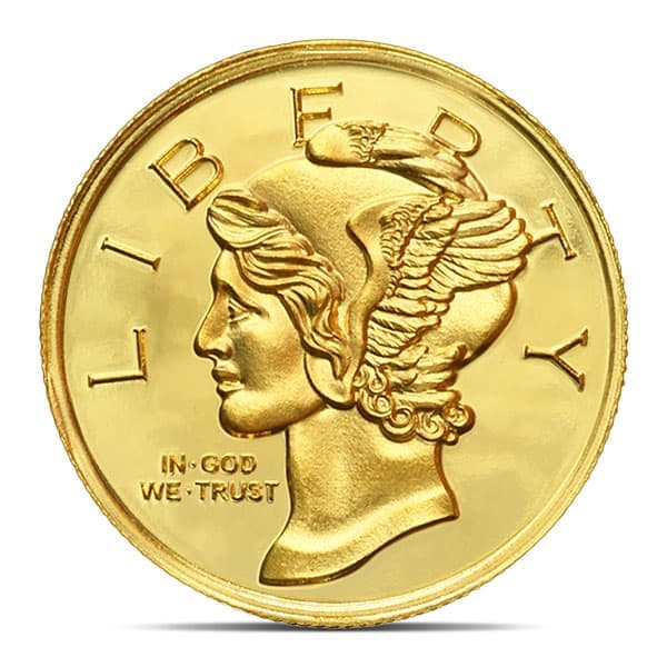 1/4 Ounce Gold Round - Mercury Design, .9999 Pure