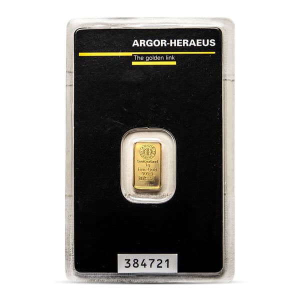 Argor-Heraeus - Gold Bar 1 Gram, .9999 Pure