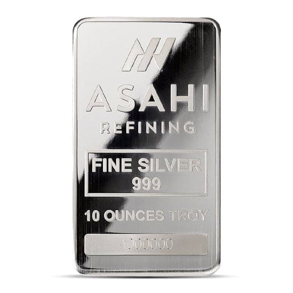 Asahi 10 Ounce Silver Bar (Minted), .999 Pure