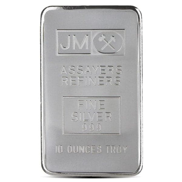 Johnson Matthey MINTED 10-oz Silver Bar, .999 Pure