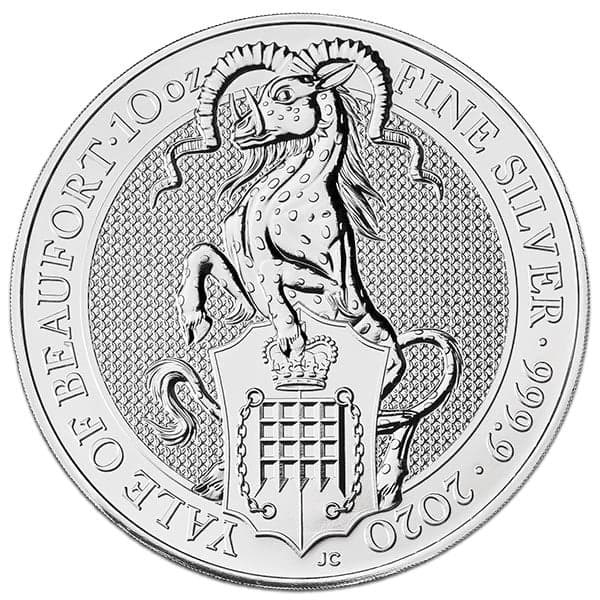 2020 British Royal Mint Queen's Beast; Yale - 10 Oz Silver Coin .9999 Pure