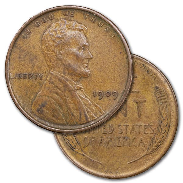 1909 Lincoln Wheat Penny (VDB) - Almost Uncirculated