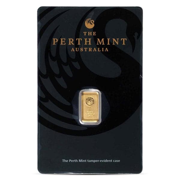 Perth Gold Bar, 1 Gram, .9999 Pure in Assay Package