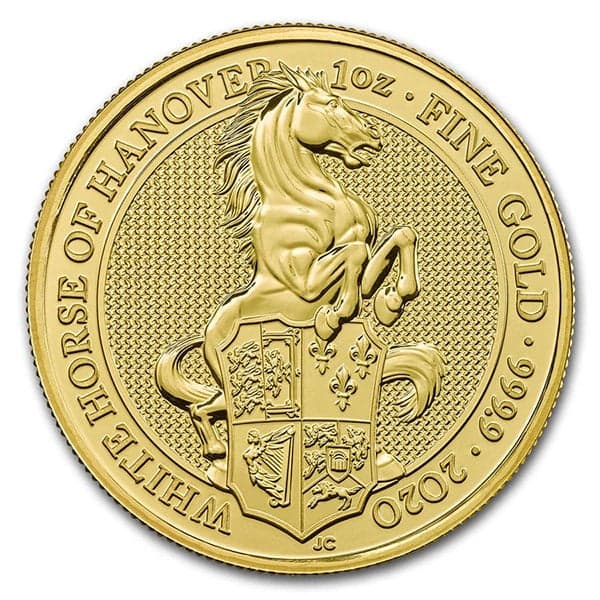 2020 Queen's Beast White Horse - 1 oz .9999 Pure GOLD