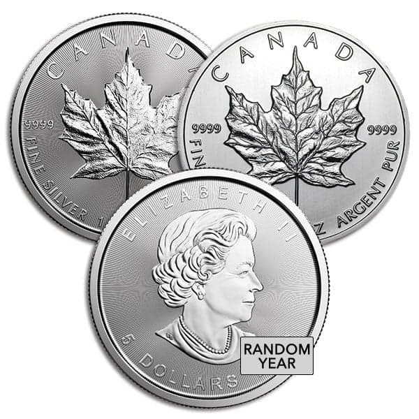 1 Oz Canadian Maple Leaf Silver Coin Featuring Queen Elizabeth II