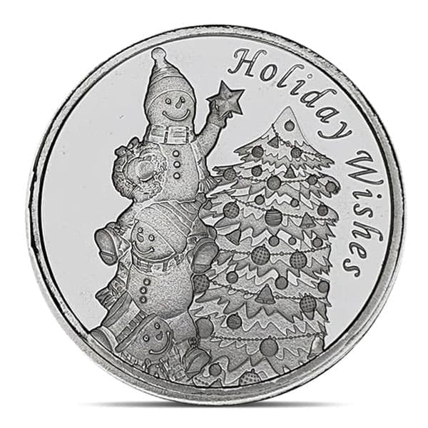 Holiday / Snowman Silver Round - 1 Troy Ounce, .999 Pure