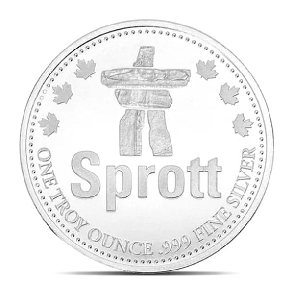 Sprott Silver Round - 1 Troy Ounce, .999 Pure