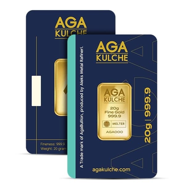 AgaBullion Gold Bar, 20 Gram, .9999 Pure in Assay Package