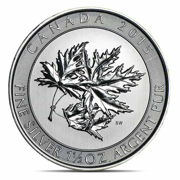 2015 RCM SuperLeaf - 1-1/2 Troy Oz .9999 Pure Silver