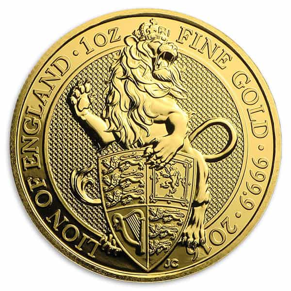 2016 Queen's Beast Lion - 1 oz .9999 Pure Gold