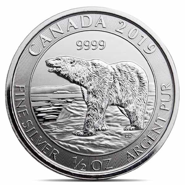 2019 RCM Polar Bear - 1/2 Troy Oz .9999 Pure Silver