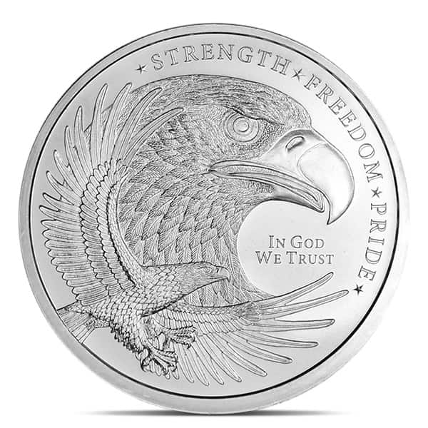 Eagle Silver Round - 2 Troy Ounce, .999 Pure Silver