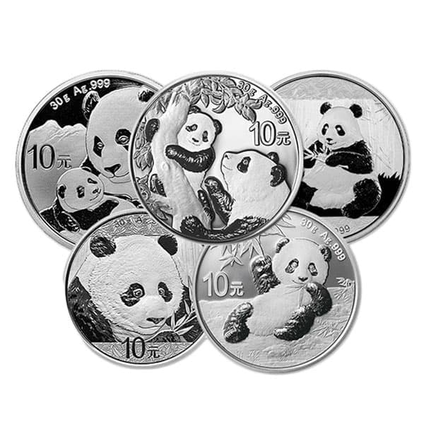 Chinese Silver Panda, 30 Grams .999 Pure (Date Our Choice, In Capsule)