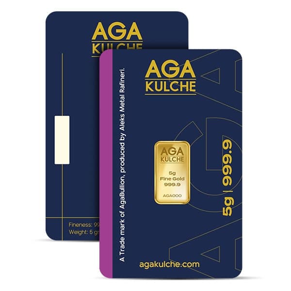 AgaBullion Gold Bar, 5 Gram, .9999 Pure in Assay Package