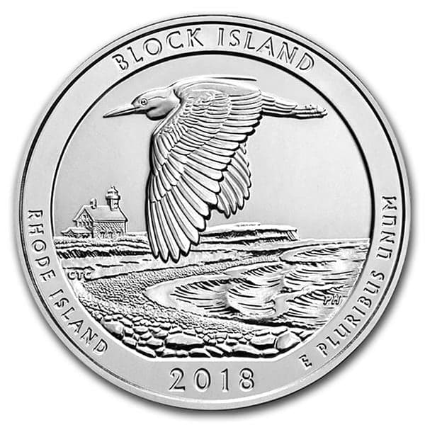 America the Beautiful - Block Island National Wildlife Refuge 5 Ounce .999 Silver