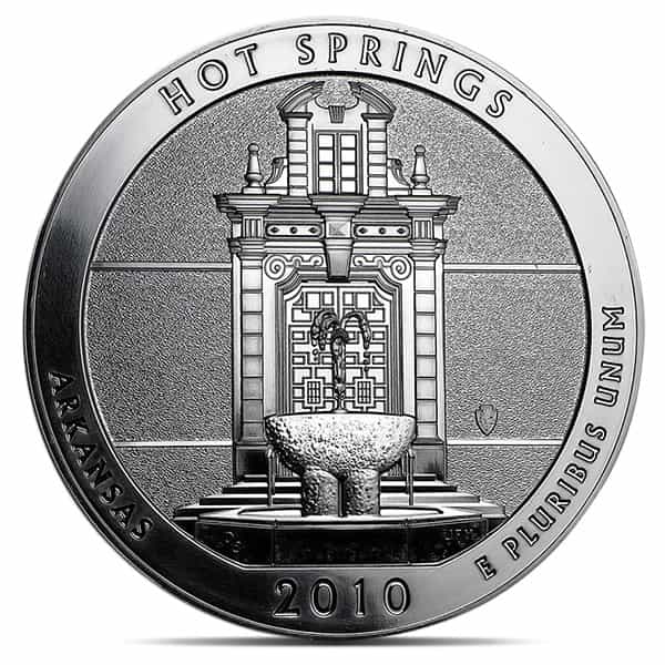 America the Beautiful - Hot Springs National Park 5 Ounce .999 Silver