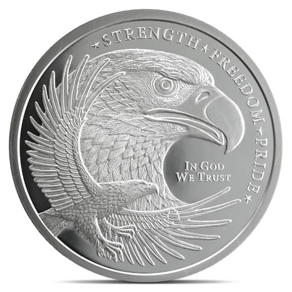 Eagle Silver Round - 5 Troy Ounce, .999 Pure Silver