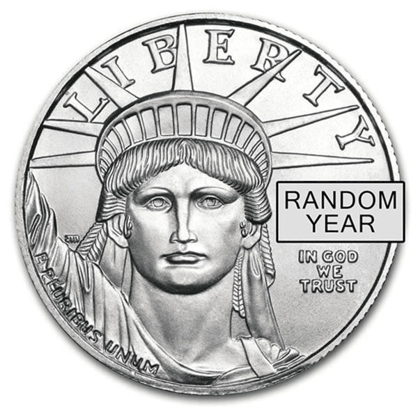 1/2 Oz Platinum American Eagle, Any Date/Type, .9995 Pure