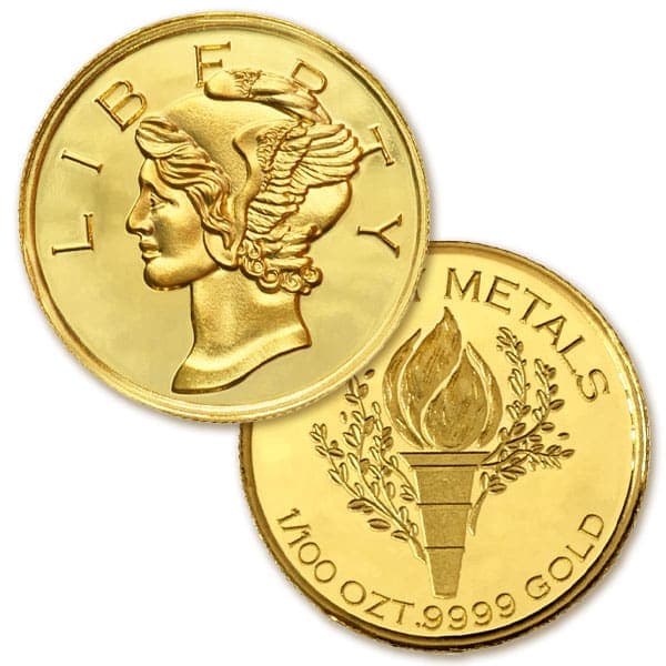Mercury Gold 1/100th Ounce Round - .9999 Pure