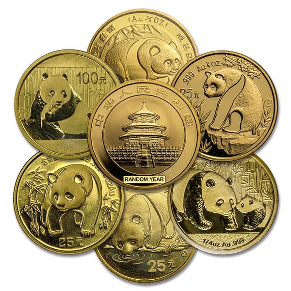 Chinese Panda, RANDOM Date .999 Gold, 1/4 Troy Ounce