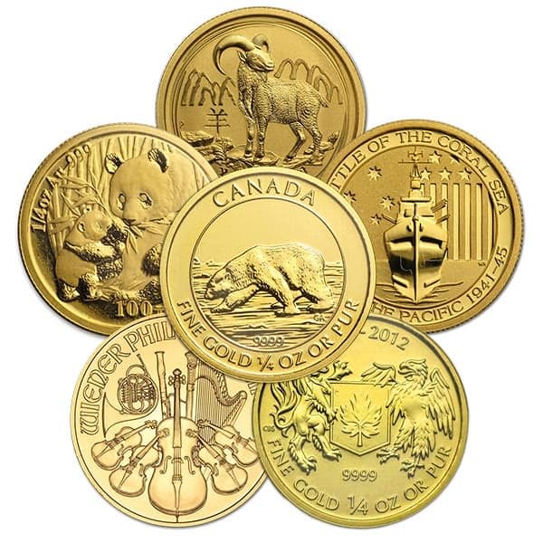 1/4 Oz Sovereign Gold Coins - Various World Mints