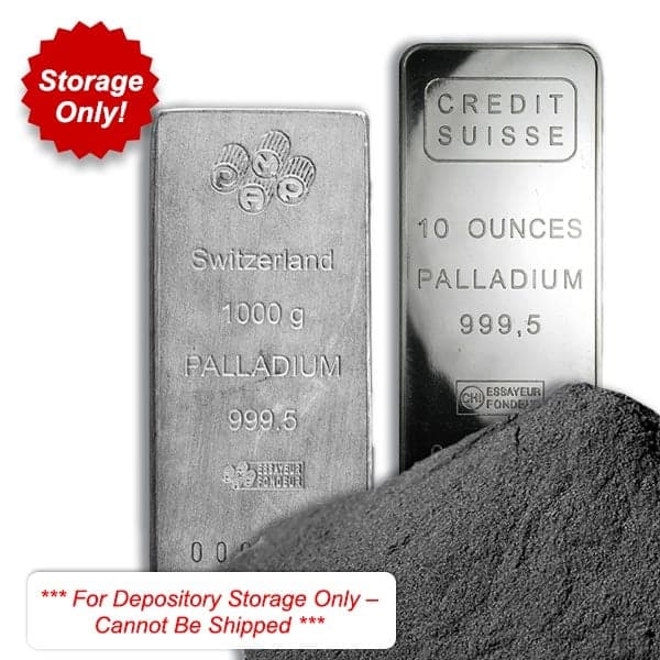 VaultSecure Palladium - 1/10 Troy Oz Pure Palladium, Securely Stored